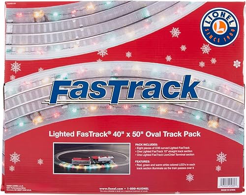 Miniatura 8 de Lionel Indicador O eléctrico FasTrack iluminado, pista recta de 10 pulgadas, paquete de 4