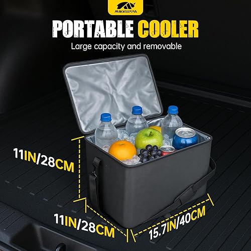 Miniatura 3 de MIKKUPPA Organizador de maletero de automóvil con hielera, organizador plegable de maletero de 95 litros con tapa, organizadores de almacenamiento
