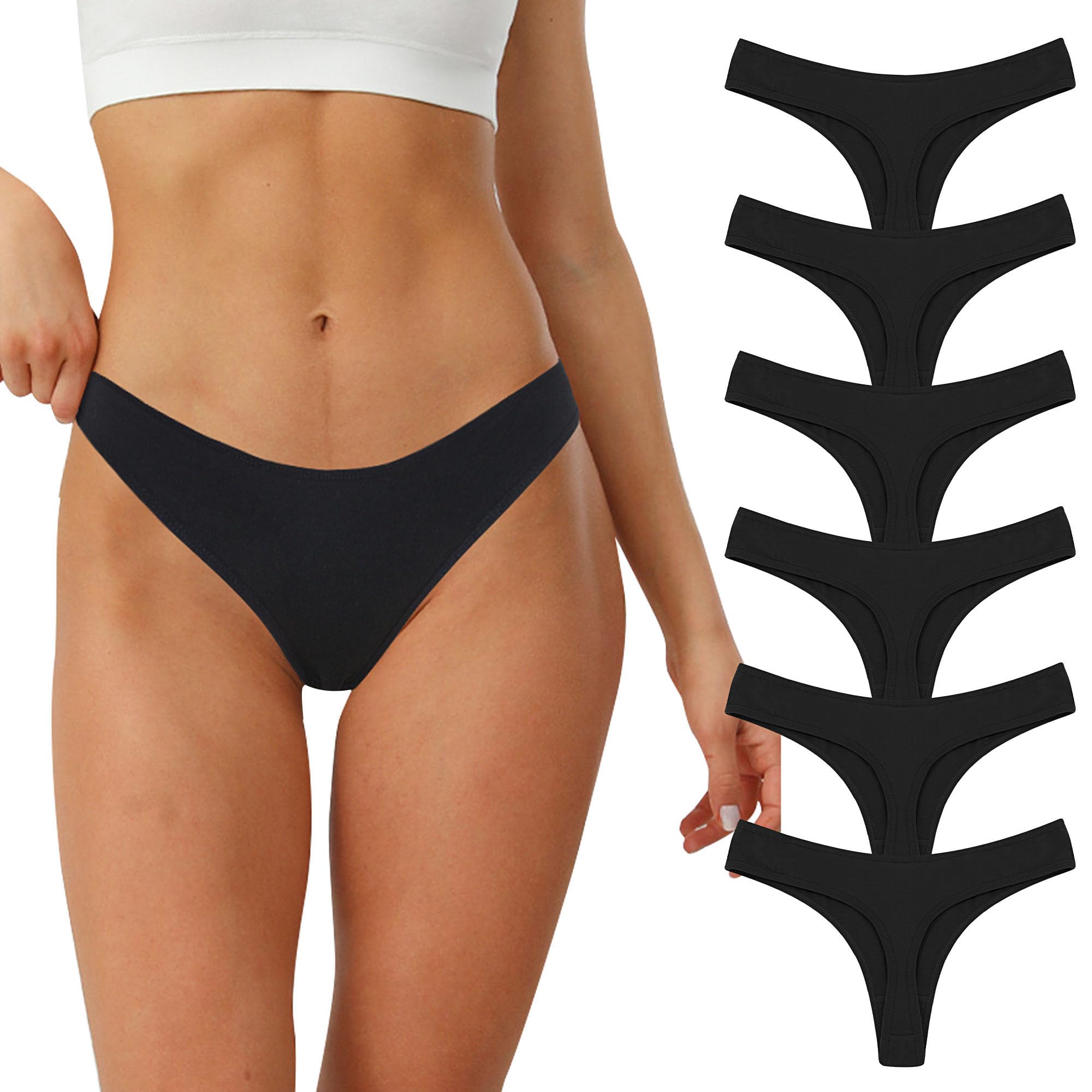 String Thong Womens Cotton String Womens Thong Underwear Women Strings Set Underpants Sexy Briefs Panty Thong Underwear Women Panties Pack Of 6 S-XL product thumbnail 2