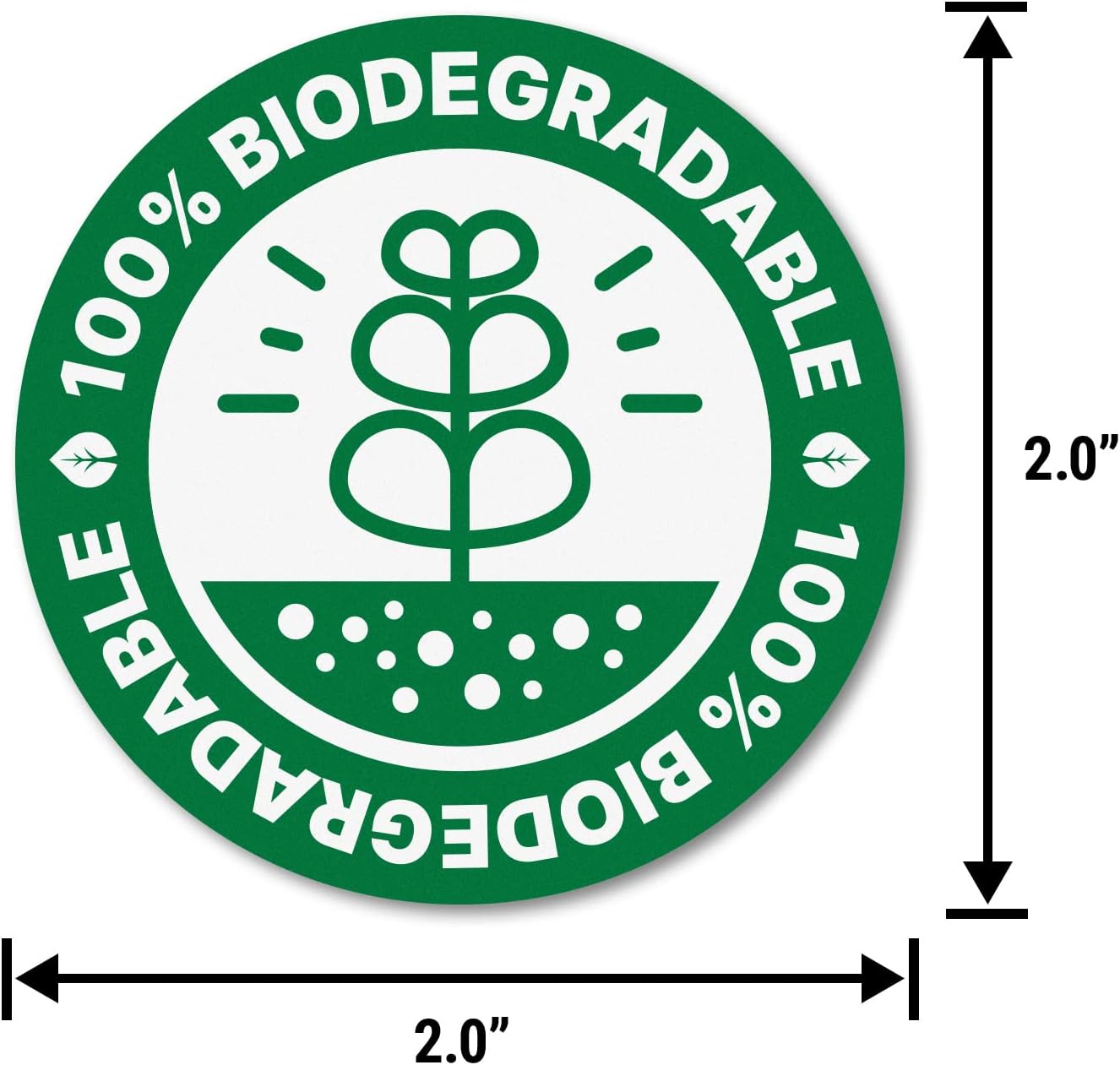 300 Labels - 2 inch, Circle Dot 100% Biodegradable Signage Labels for Products/Friendly Recycling Reminder Sticker/Composting Organic Label image 2