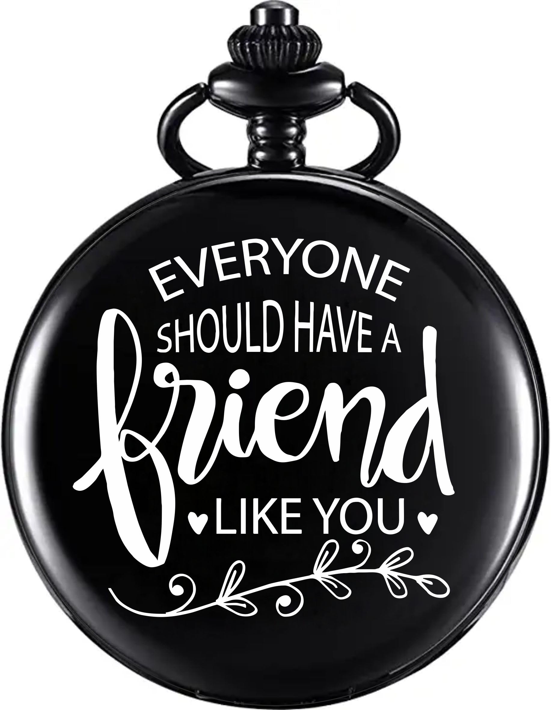 Vintage Gandhi Style Pocket Watch with Engraved Designs & Messages Royal Black Analog for Men Women & Kids Includes Key Ring for car or Bike Keys Ideal Gift-image-27