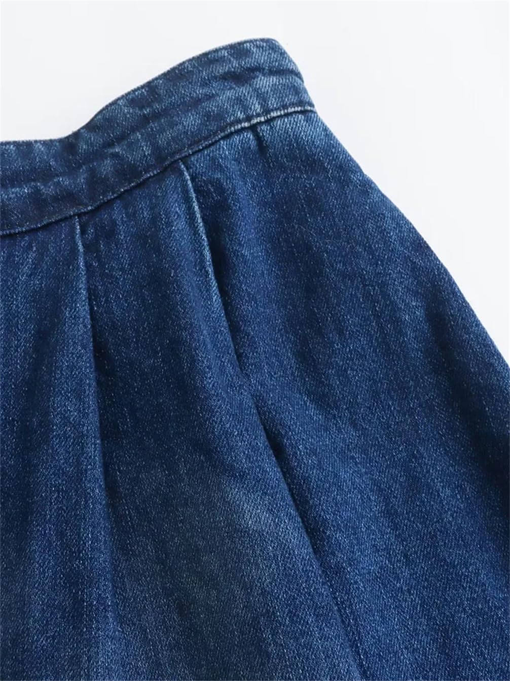 Falda midi ajustada de cintura alta estampada para mujer, cintura alta elástica, falda midi de mezclilla suave acampanada