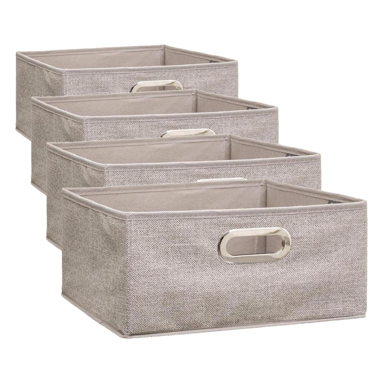 Panier tissu 31x15cm beige chiné Five pour stopper le désordre des placards