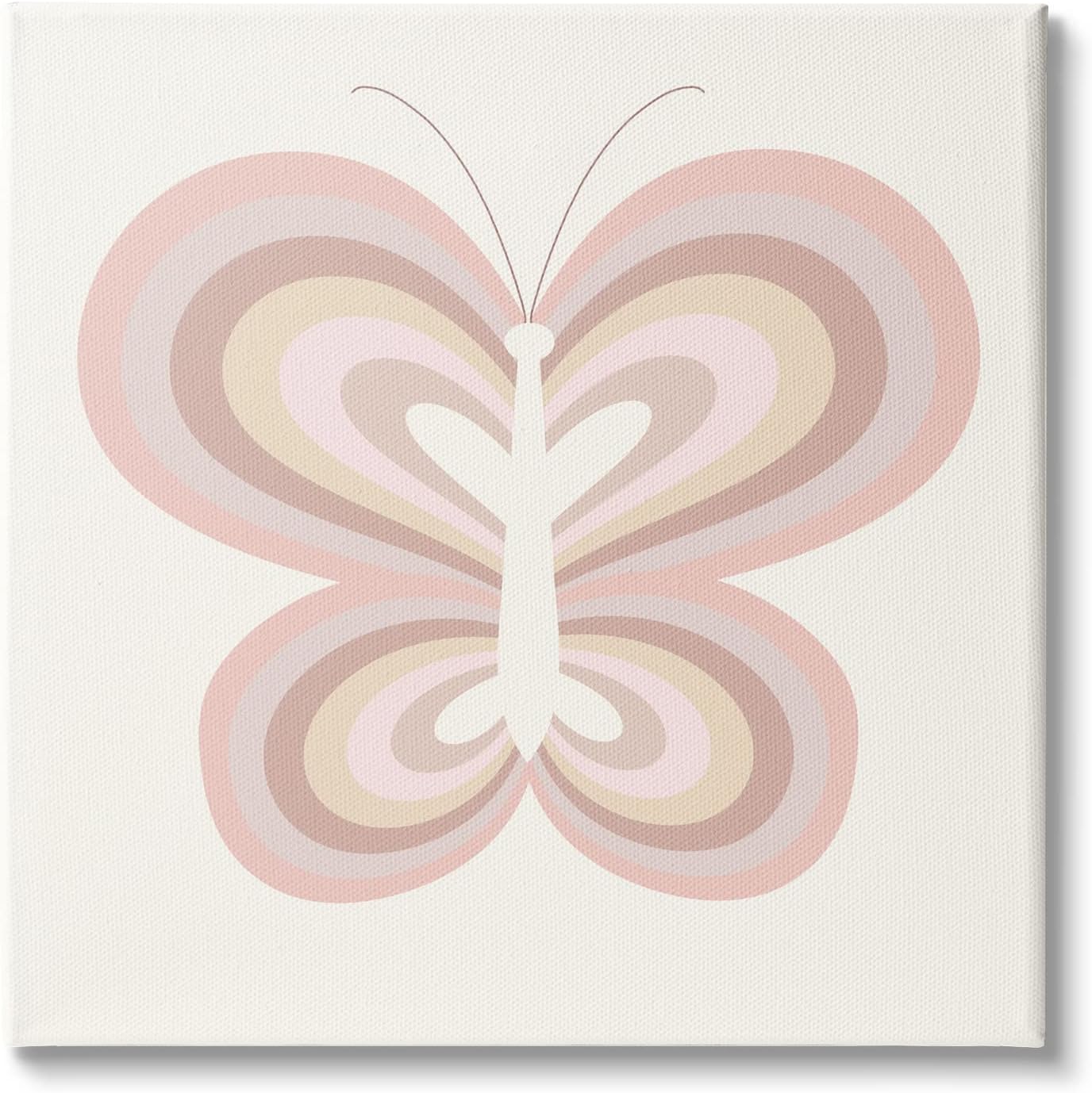 Stupell Industries Kids' Pink Butterfly Illustration Striped Rainbow Wings, Design by Daphne Polselli