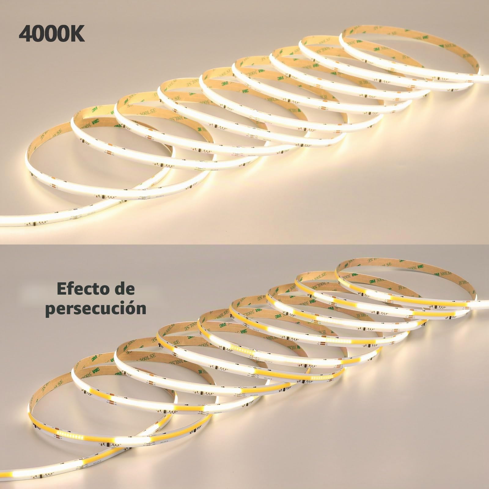 GOMING 24V 10M WS2811 IC Tira LED COB Blanco Natural 4000K Direccionable | Efecto Agua Corriente 360LED/M CRI 93+ No Impermeable LED Light para Decoración Hogar(Alimentación y Controlador no Incluido)