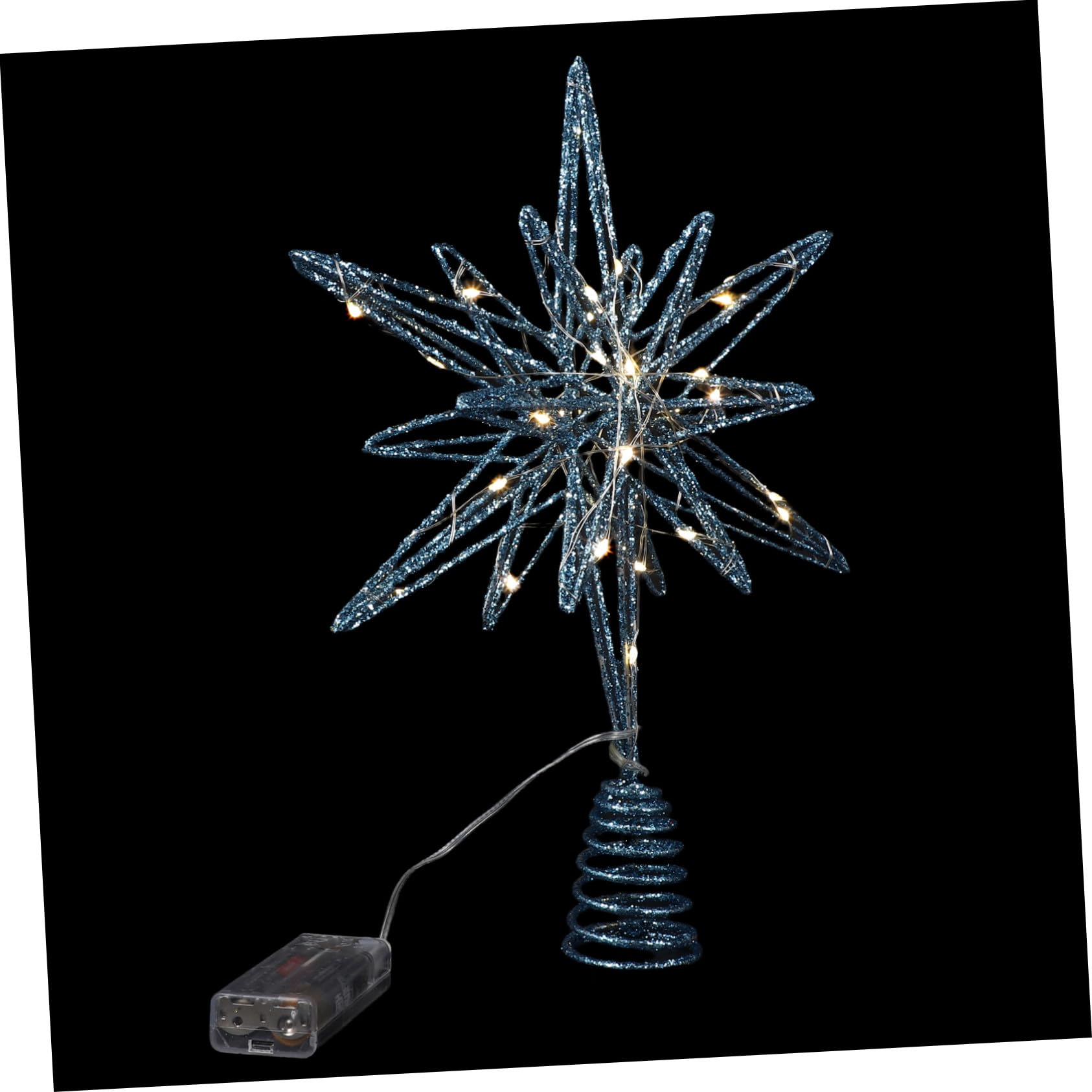 Cabilock Estrella del Árbol de Navidad con Luces LED Adornos Navideños Luminosos para Interiores Estrella Metálica Punta del Árbol para Decoración de Navidad el Hogar
