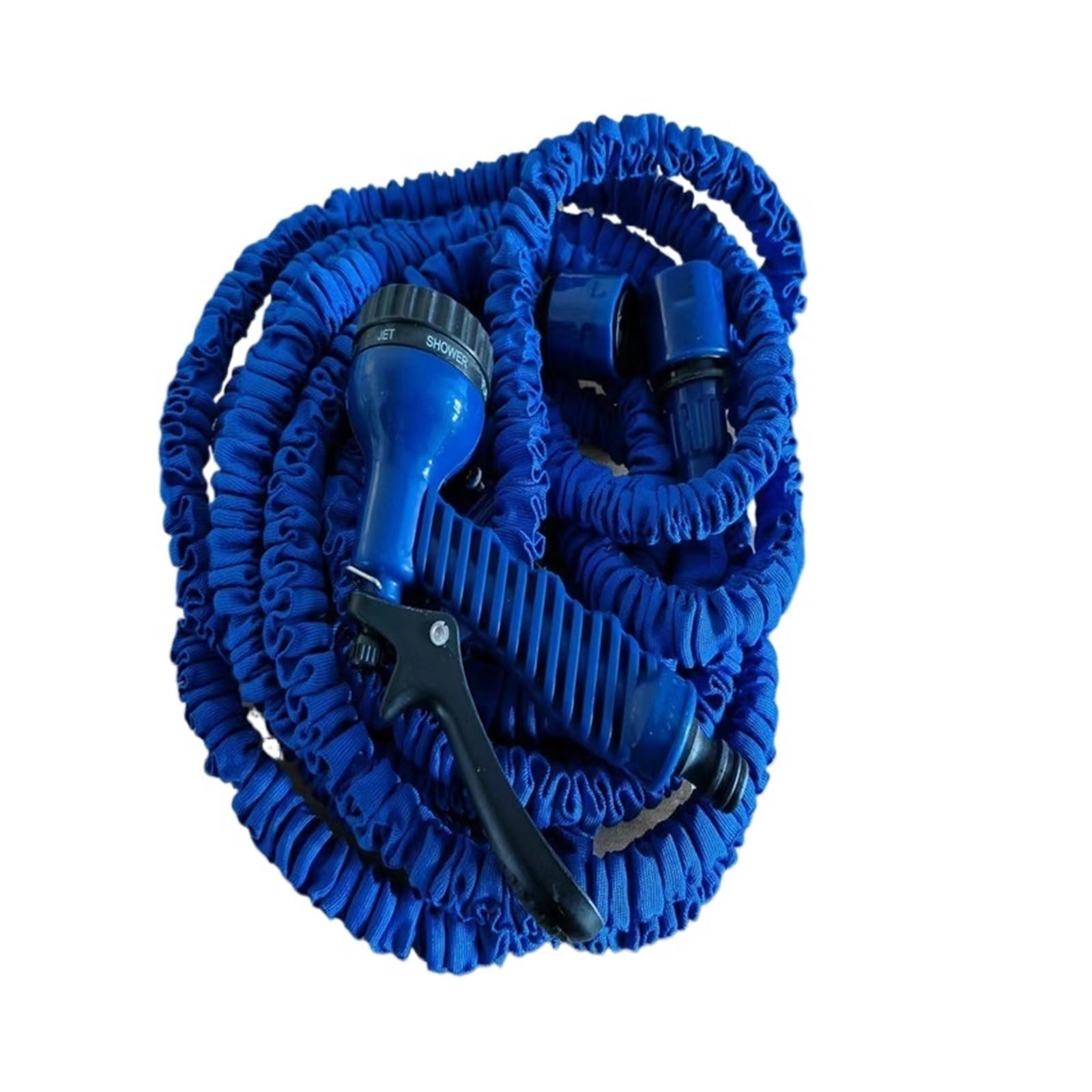 Juego de mangueras de jardín extensibles Kit de manguera con pistola de agua, carrete mágico azul, tubería con modo de pulverización, pistola de agua for riego de jardines, granjas, lavado de autos