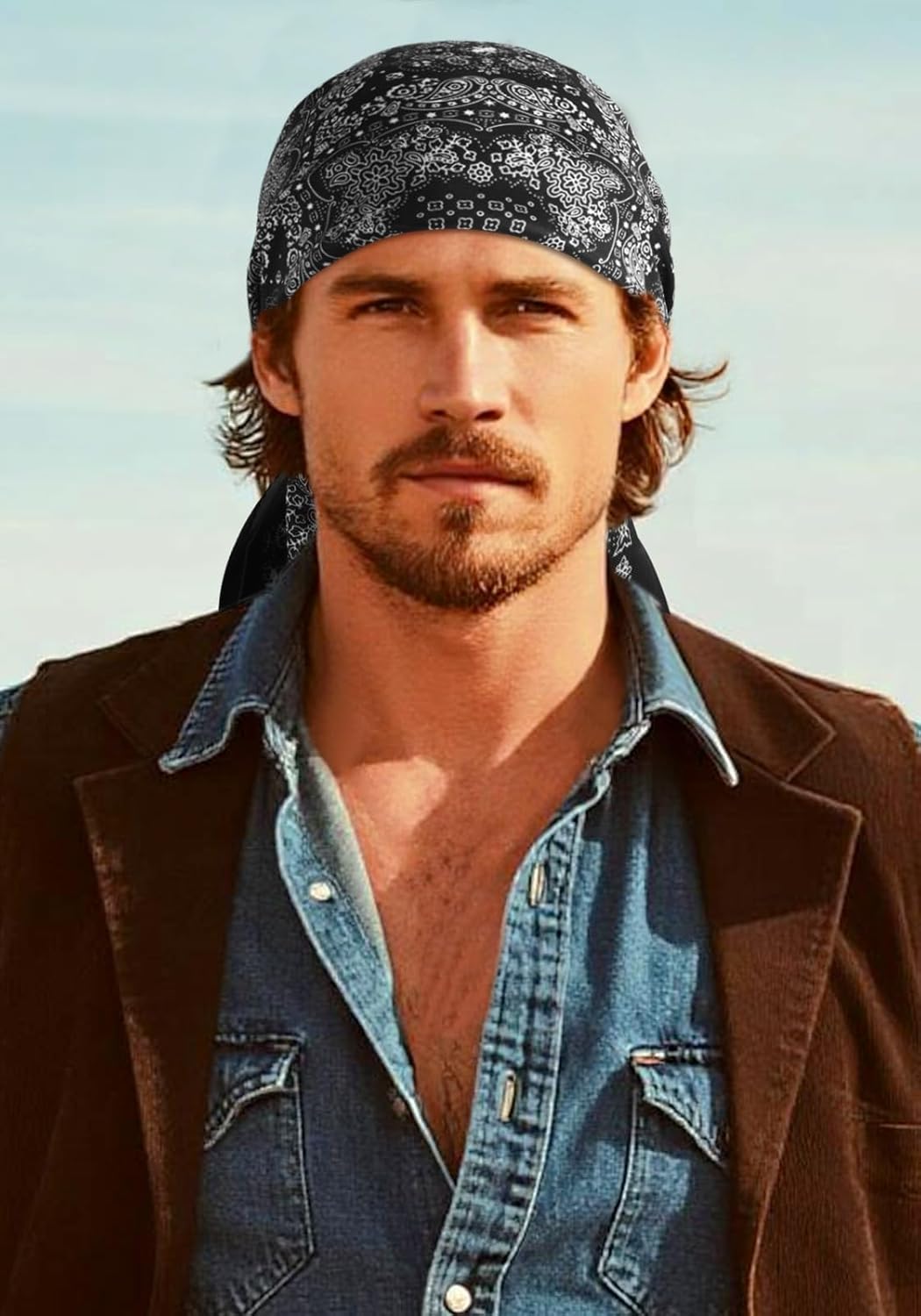 GERINLY 43 Inch Wild Rag Extra Large, Oversize Western Scarf Bandana, XL Cowboy Scarf Shawl Men Women - Image 5