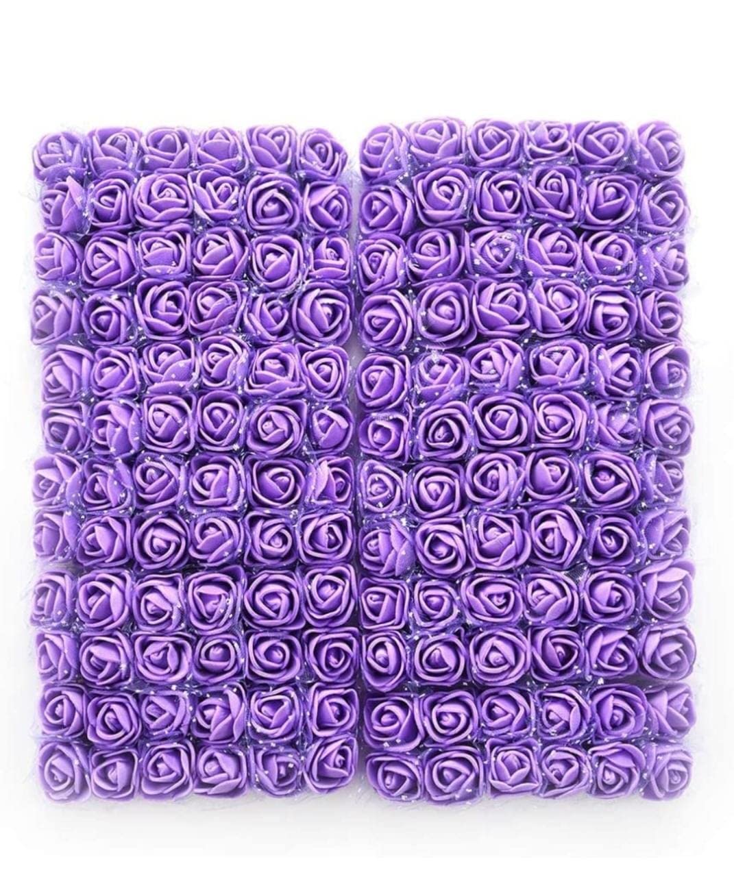 Elegance Artificial Flower for Valentine's & DIY Mini Small Artificial Floral Fake Foam Rose for Crafts, Festival, Home Decoration, pooja room decorations (Purple, 144 pcs)