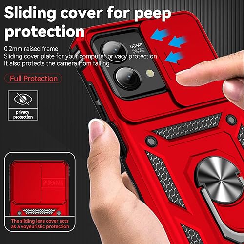 Miniatura 4 de SunStory Funda para Motorola Moto G Stylus 5G 2023 con protector de pantalla HD, funda deslizante para cámara deslizante y soporte, grado militar,