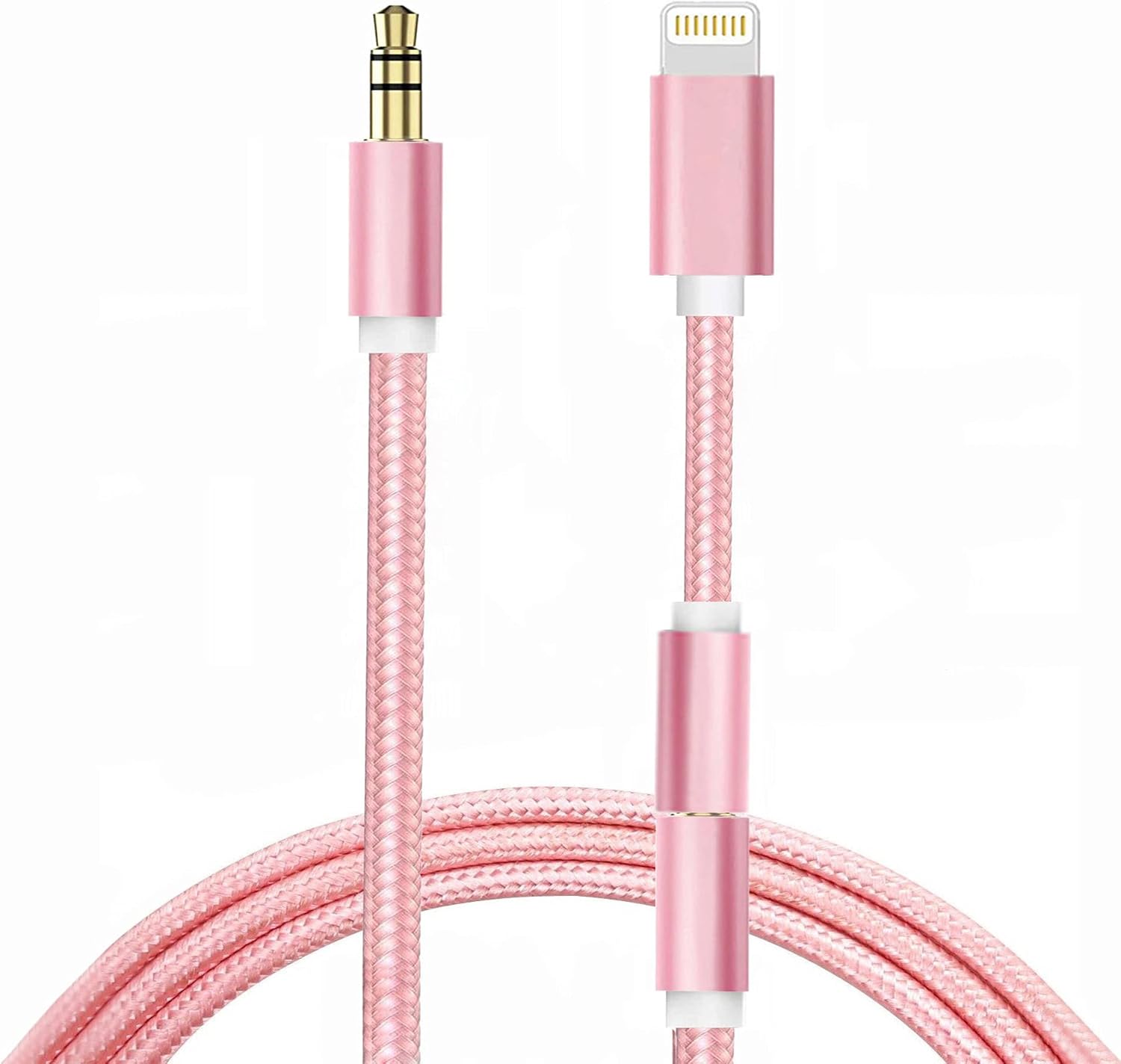 3 in 1 Nylon Braided Aux Cord Adapter Combined Sets for iPhone 12 11 Xs Max XR X 8 7 6 5 to Car/Home Stereo/Speaker/Headphone, Lightning to 3.5mm Audio Jack Adapter + 3.5mm Auxiliary Cable
