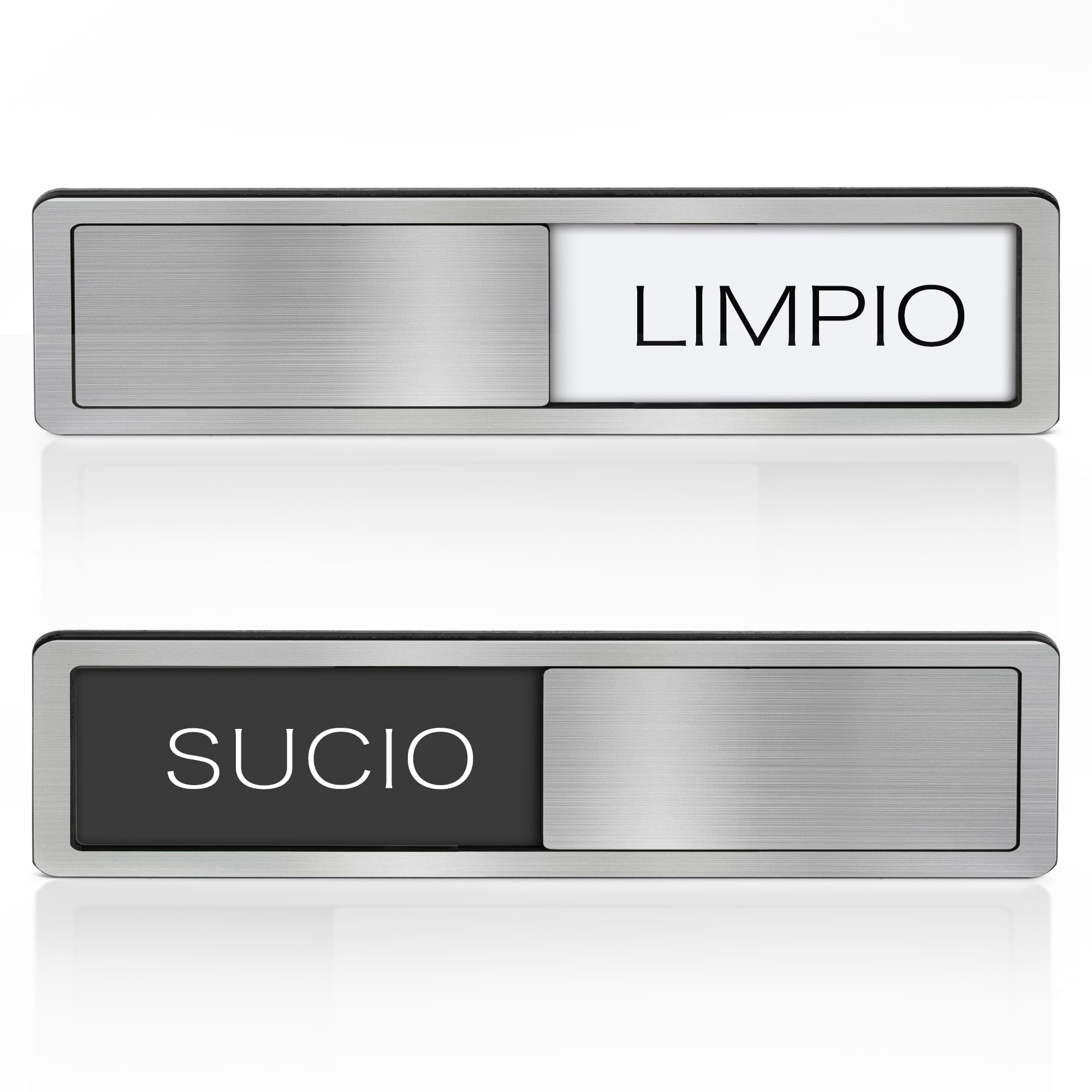 Dishwasher Clean Dirty Sign - Spanish Clean Dirty Magnet for Dishwasher, Stainless Steel LIMPIO/SUCIO Sign, Dishwasher Magnet Slider Indicator - Kitchen Organizers and Storage — image 1