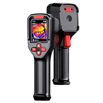 Mini Thermal Imager, Monocular Thermal Imager, 240 x 240 Infrared Resolution, HVAC Tool, Infrared Thermometer, Electrical Wiring Inspection Black and Red Black