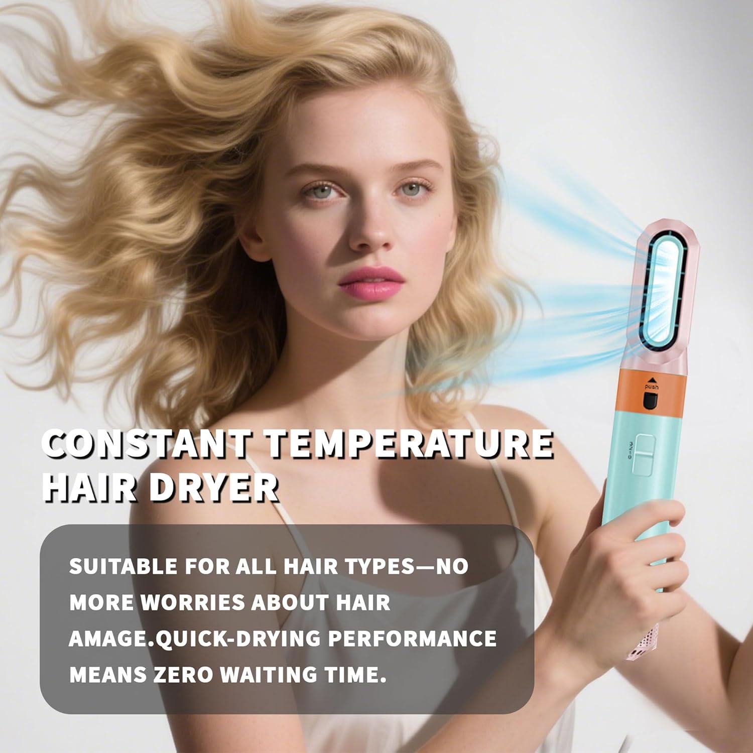 5 in 1 Hair Dryer Brush Set-Upgrade Hair Dryer Brush Air Curler Air Curling Wrap Styler,Negative Ion Curling Brush Iron,Detachable Hot Air Brush for Drying,Curling,Straightening (Macaron Color)