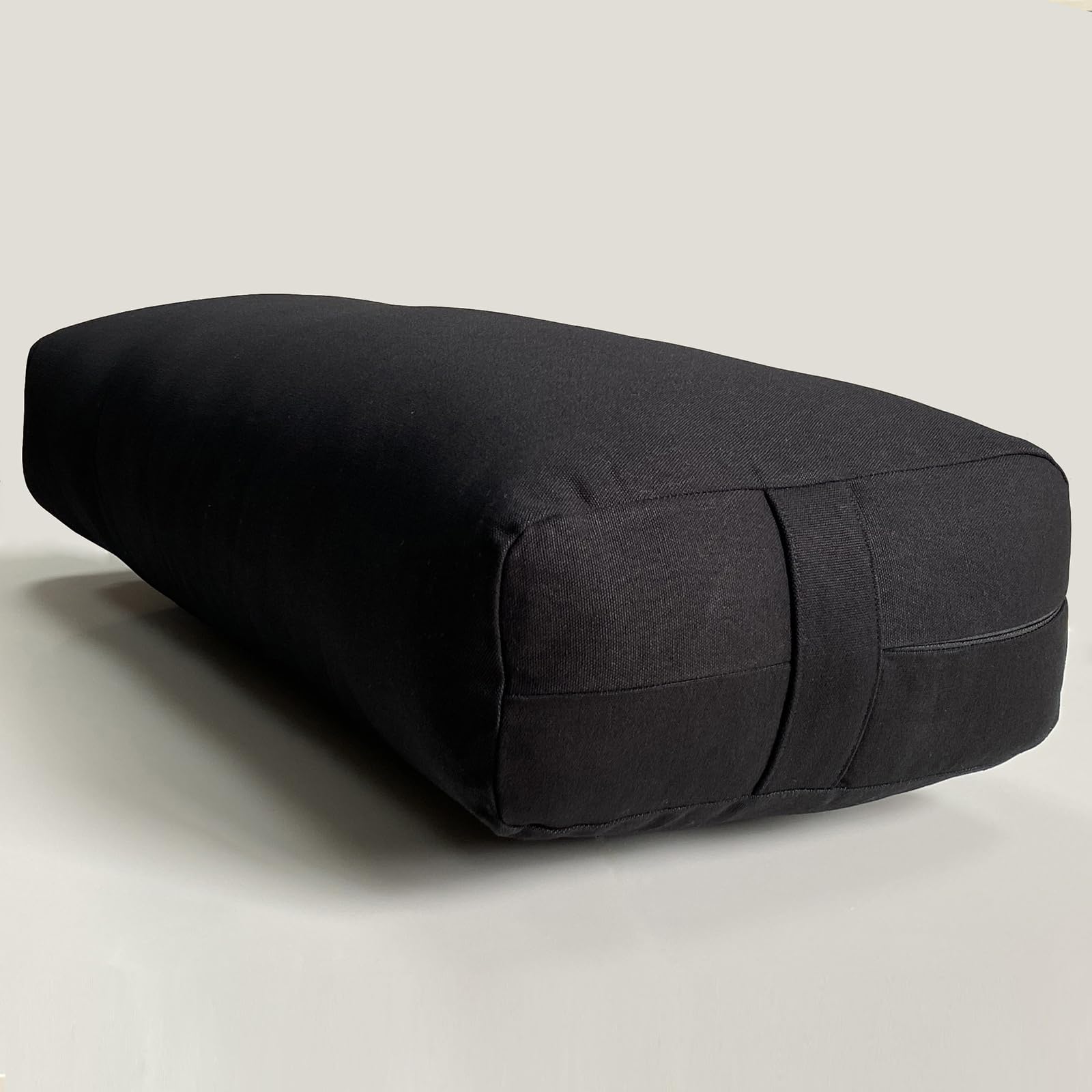 Almohada de Almohadilla de Yoga, Almohada de Soporte de Yoga versátil para Yoga y meditación restaurativa 100% Almohada de algodón Black Rectangle