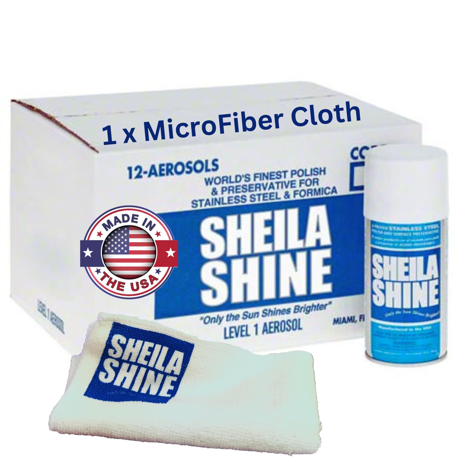 Sheila Shine 12 x 10oz Stainless Steel Cleaner and Polish With Cloth - Cleans, Polishes & Protects Kitchen Appliances, Refrigerators, Sinks, Ovens & Grills - Stainless Steel Fridge Cleaner