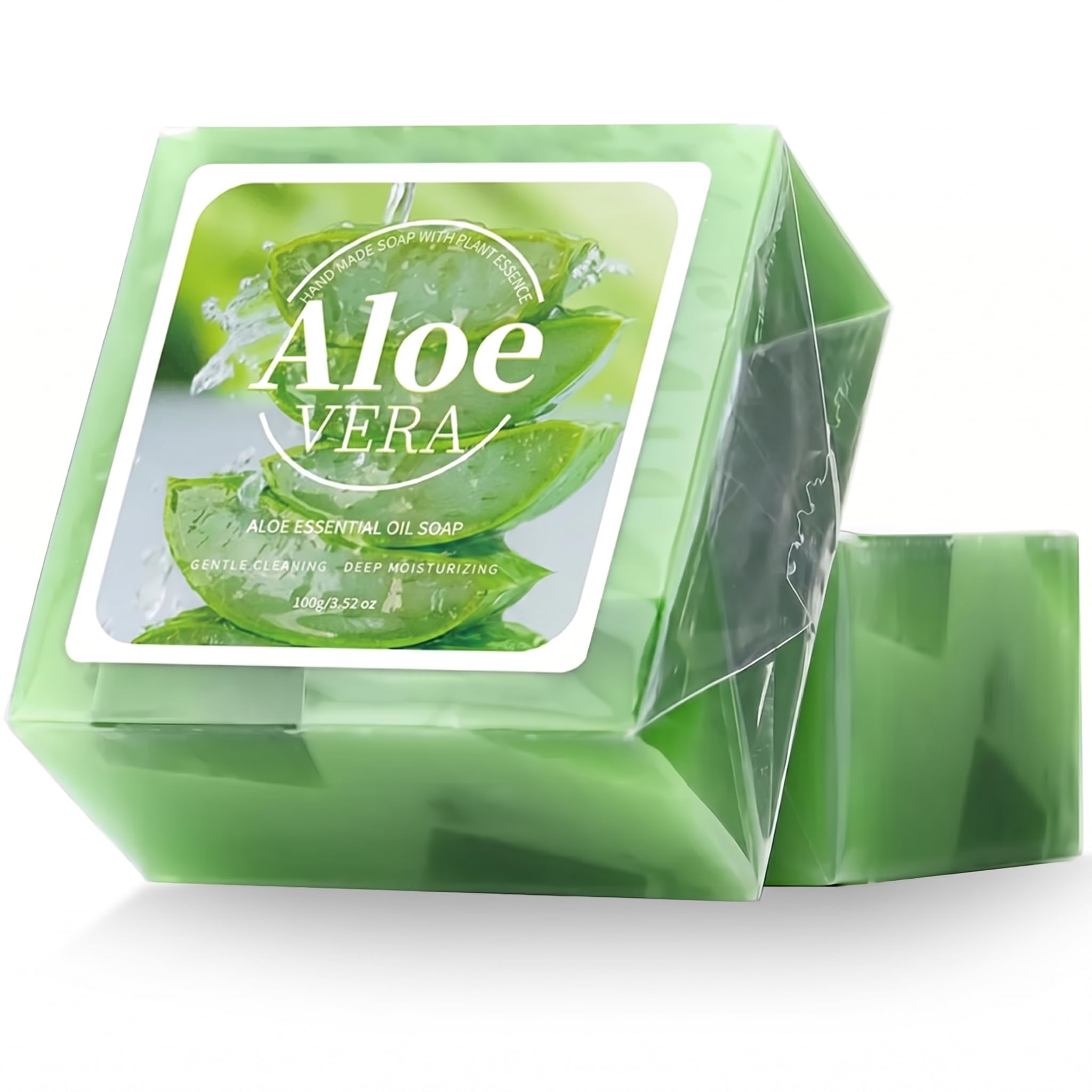 Aloe Vera Soap Bar for Face & Body, Handmade Washing Exfoliating Bar, Moisturizing Oil Co…