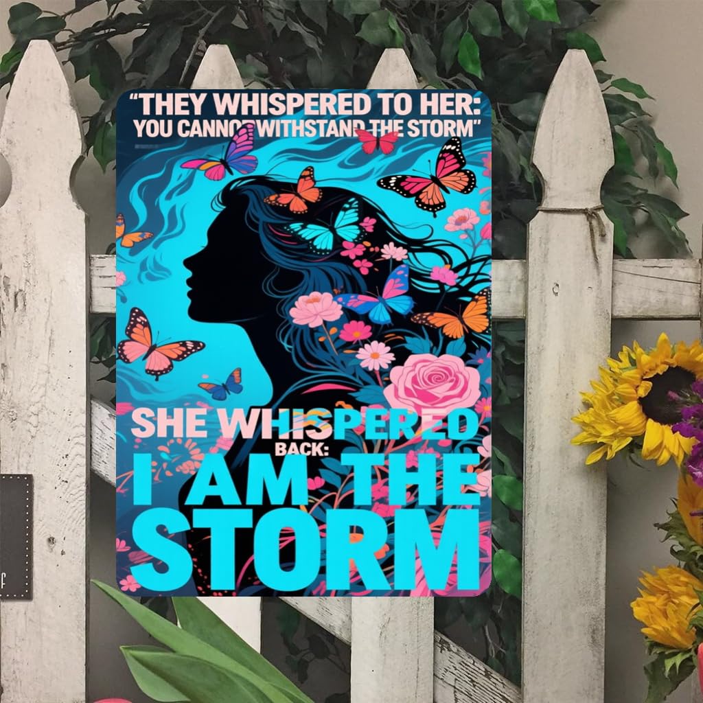 She Whispered Cannot Understand Storm Tin Sign, 8x12