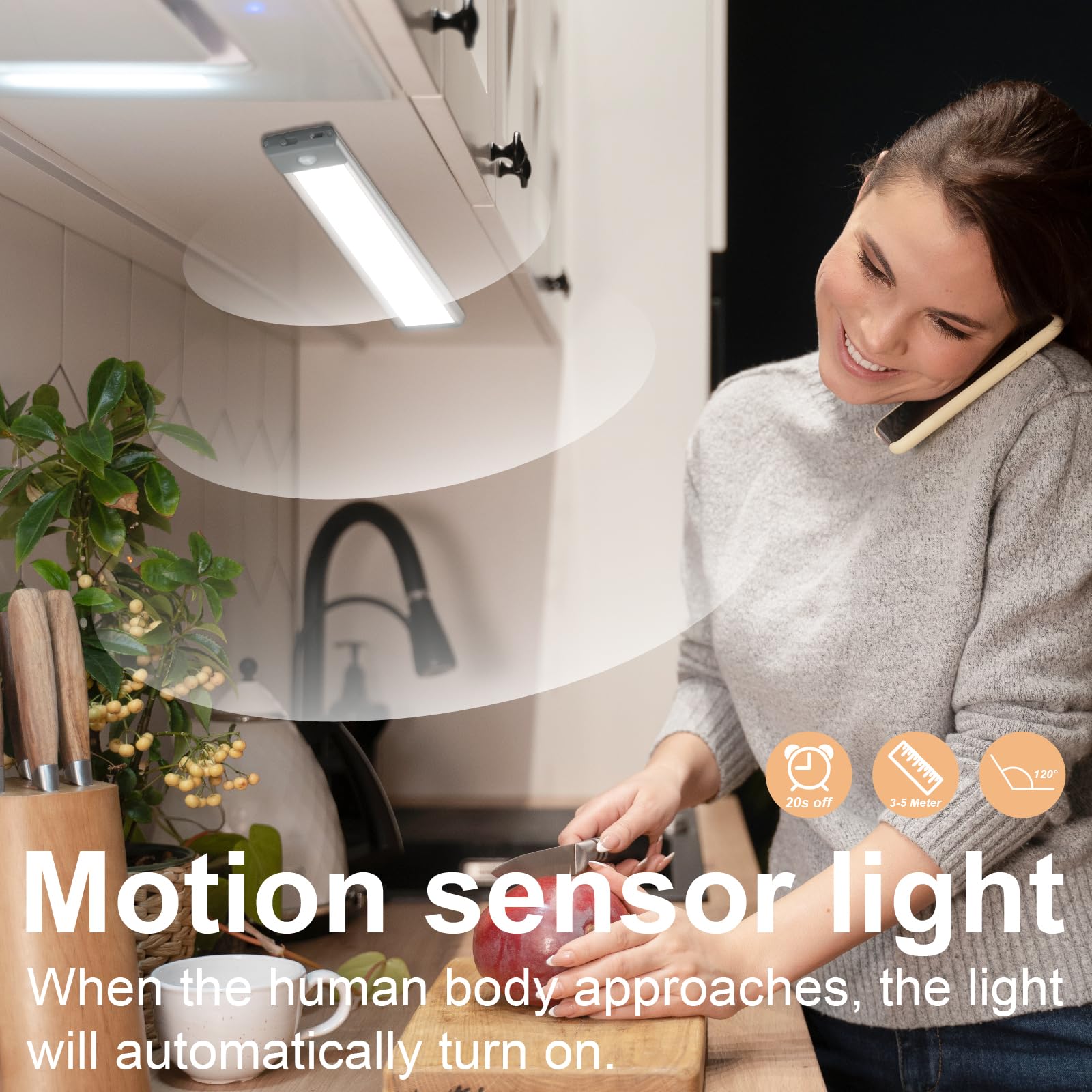 LEPOTEC Luce Armadio RGB con Sensore di Movimento e Magnete, Illuminazione per Interni con Luminosità Dimmerabile per la Casa (40LED-C-2)