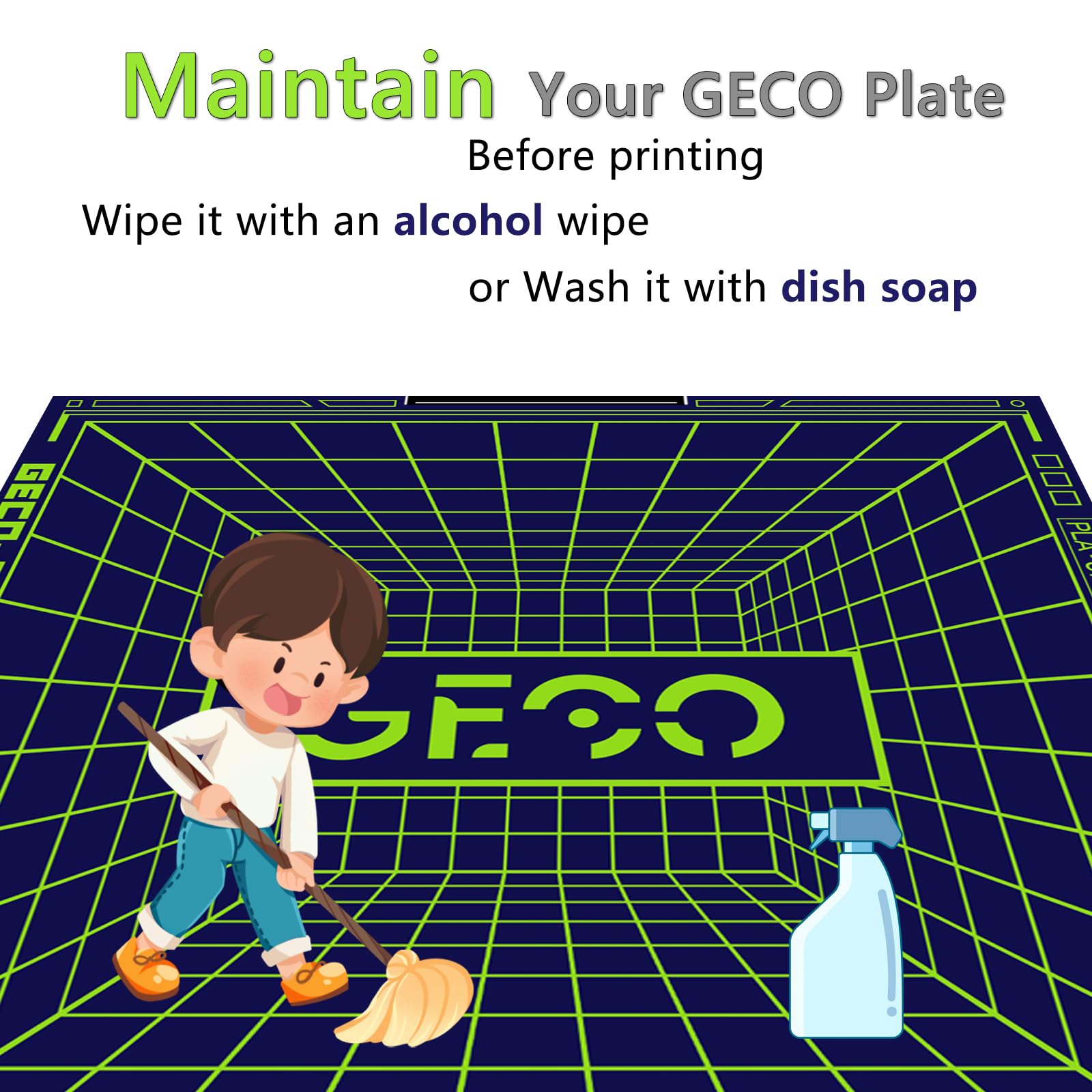 Plaque froide GECO PLA, mise à niveau, (pas de chauffage) pour imprimante 3D Creality K2 Plus, 370 x 370 mm, acier à ressort magnétique, 0 ℃