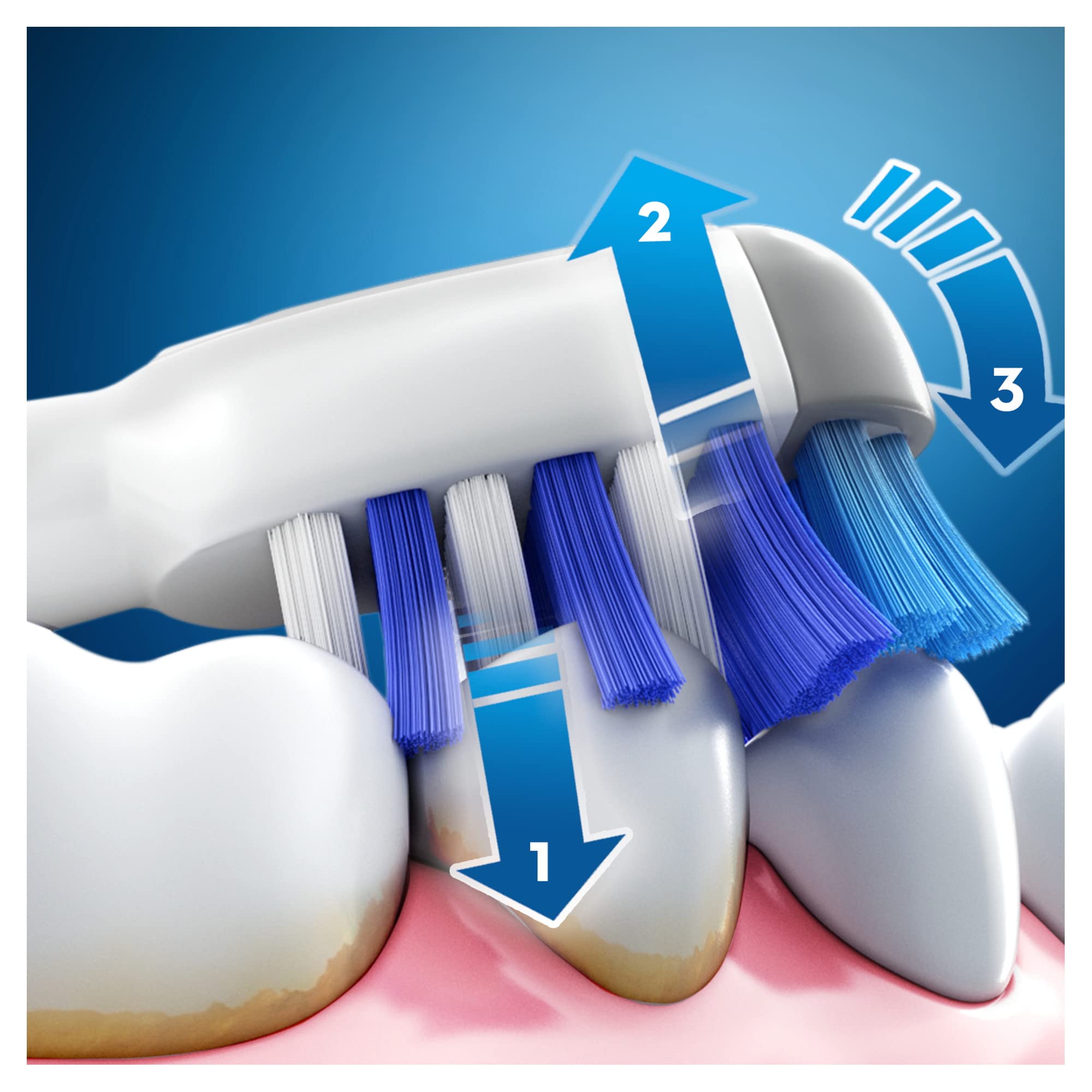 Oral-B Trizone Elektrische Zahnbürstenkopf, 4 Stück, Plaqueentferner, 3 Borstenzonen für die Tiefenreinigung, Weiß