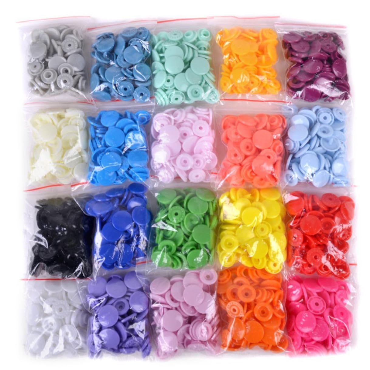 Alasum Kit de Botones de Presión T5 Alicates para Coser, Plástico Duradero y Metal, 15 Colores y 15 Piezas para Proyectos de Costura y Manualidades