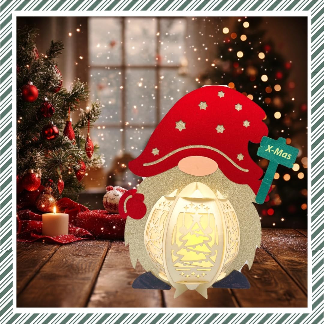 CrafTreat Gnome Paper Lantern – DIY Christmas Craft Kit | Easy to Assemble, Reusable Holiday Décor and Whimsical Gifting Choice