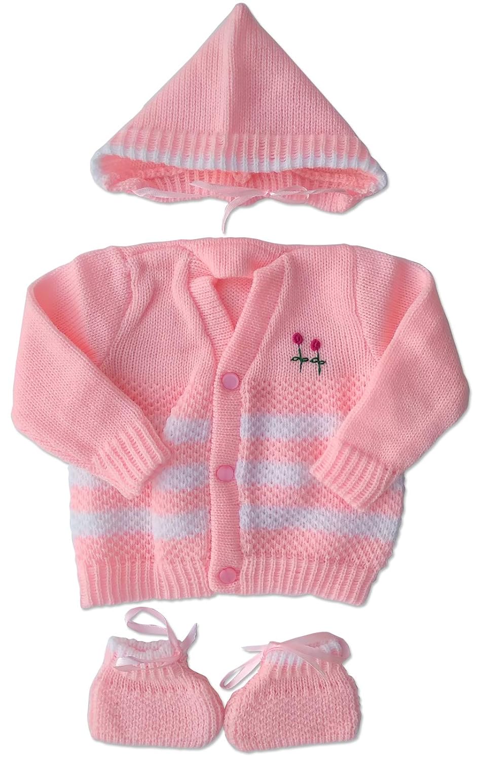 KIDSKA Baby Kids Soft Yarns Knitted Suit(Multicolor, 3 to 6 Months) 3 Pcs Set KIDSKA Baby Kids Soft Yarns Knitted Suit(Multicolor, 3 to 6 Months) 3 Pcs Set