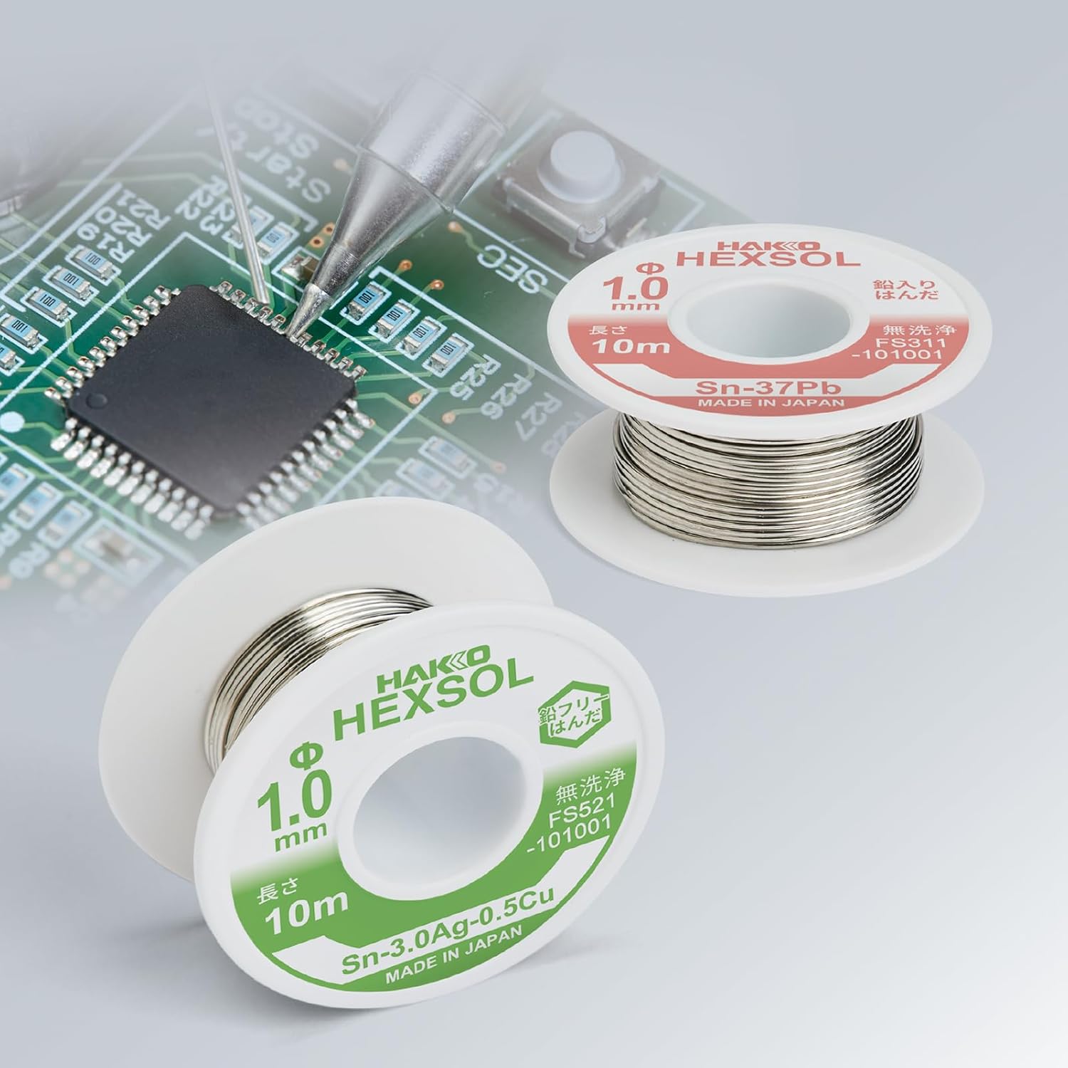 Hakko FS311-121001 SN-37PB Leaded Crystalline Solder 0.05 in x 32.8 ft (1.2 mm x 10 m)