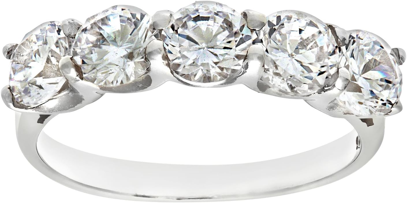 – Silver Cz Set Half Eternity Ring