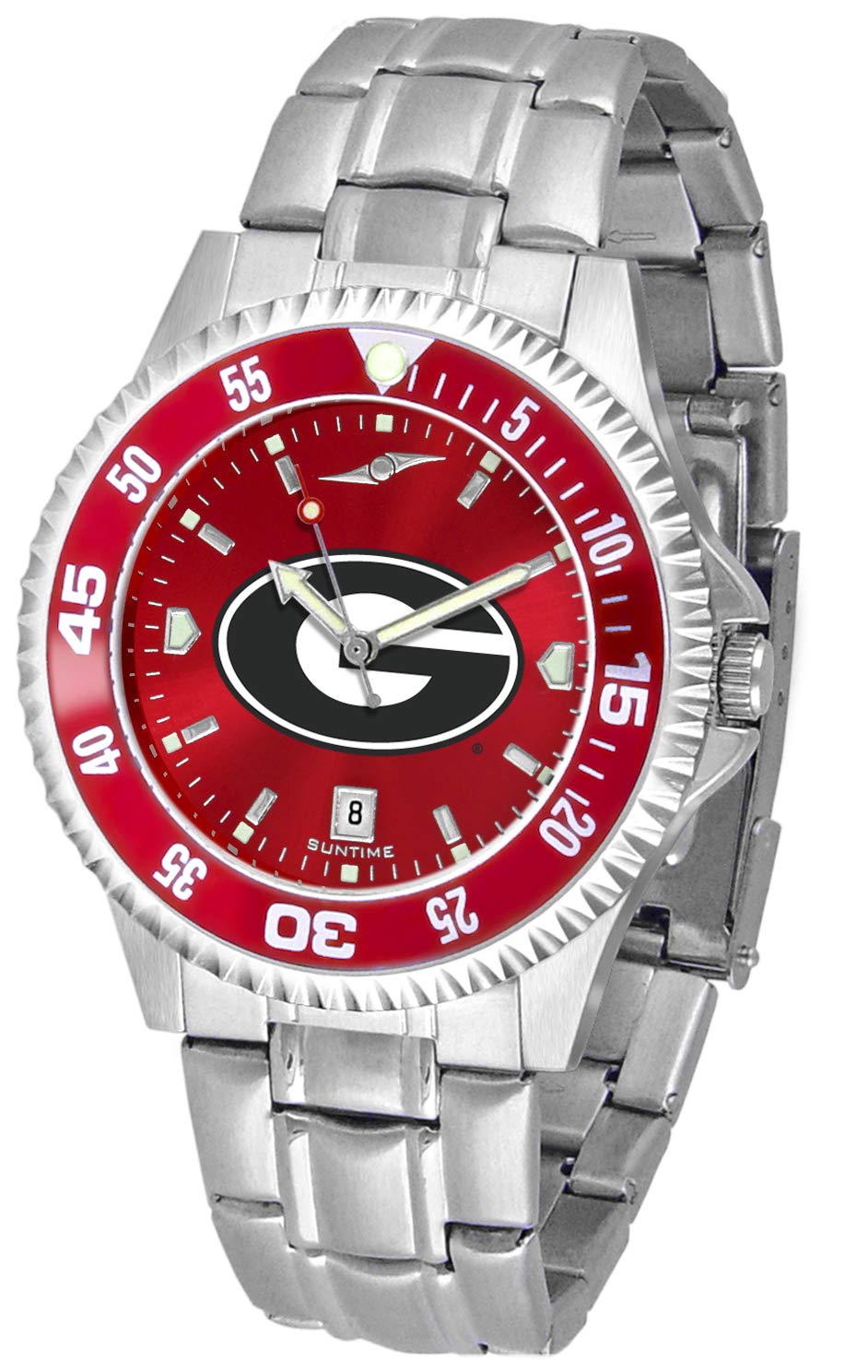 SunTime Men's Competitor 40mm Quartz Watch, 20mm Stainless Steel Strap, Team Color Dial and Bezel