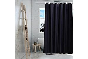 Black Shower Liner, Mildew Resistant Shower Curtain Liner