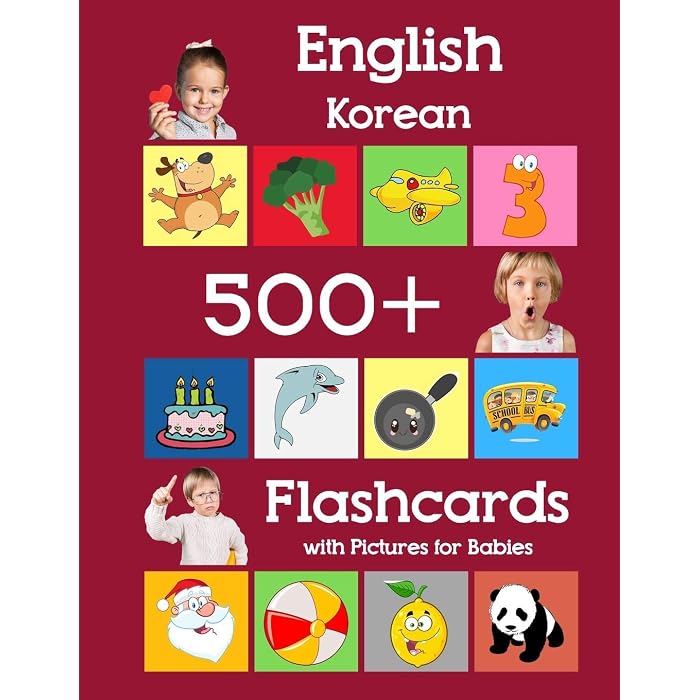 Buy English Korean 500 Flashcards with Pictures for Babies: Learning ...