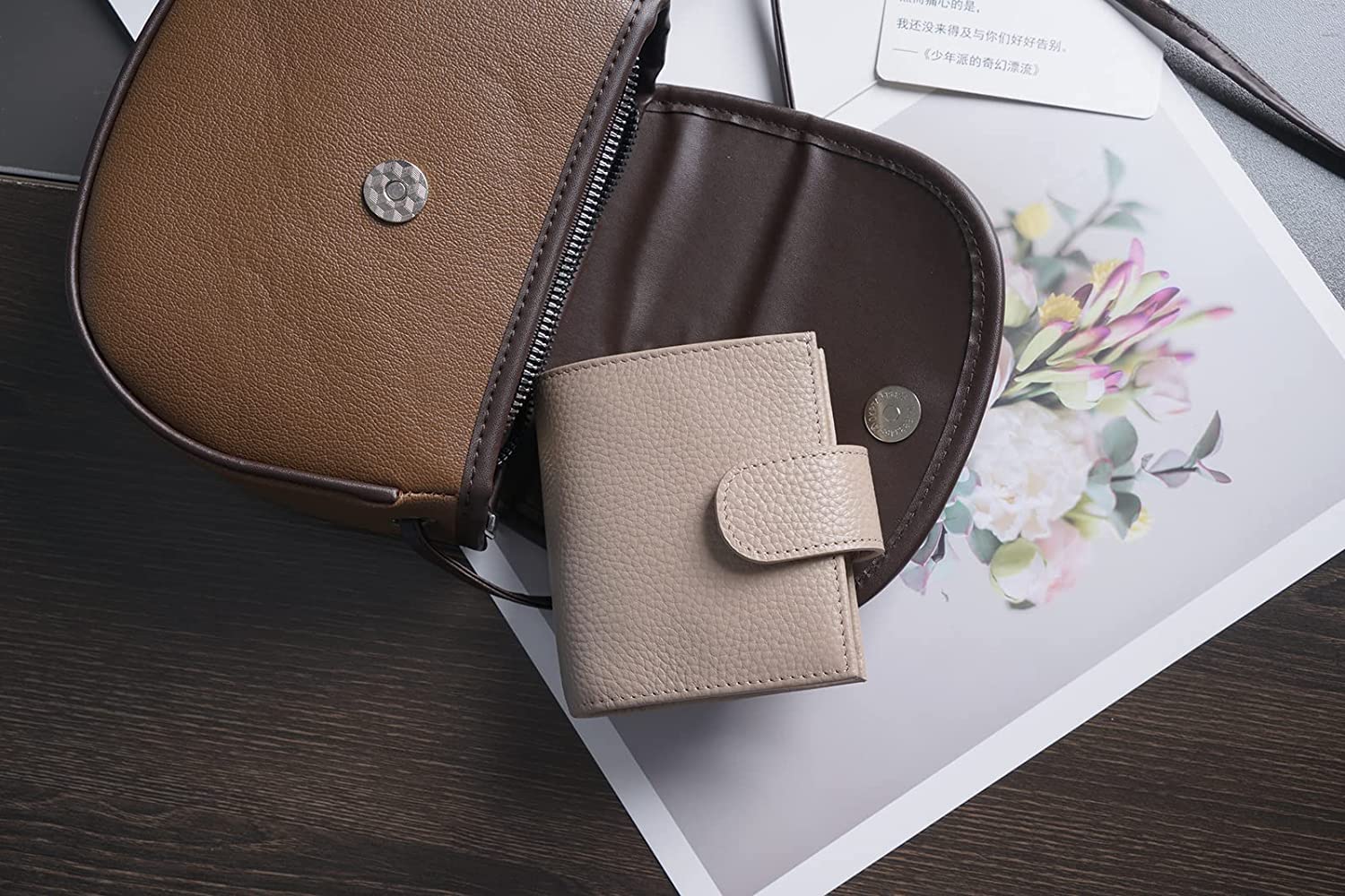 Moterm Agenda De Poche Cuir Véritable Galets - Anneaux 19 Mm - Organiseur Élégant 14x10 Cm - Idéal Planification Quotidienne