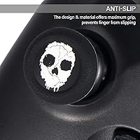 Vista 5 de Extensor de palanca de pulgar FPS e impresión de goma cubierta de agarre de silicona 2 juegos para Xbox Series X/S y Xbox One Controller Ghost Series