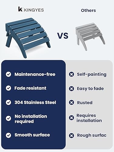 Miniatura 8 de KINGYES Otomana Adirondack plegable para silla Adirondack, azul marino