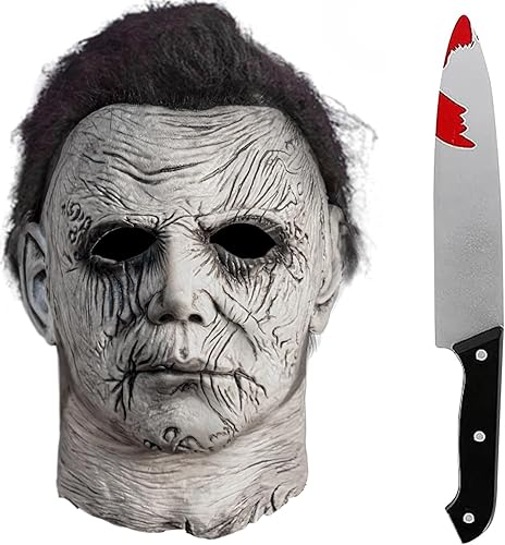 Máscara de Michael Myers, máscara de Halloween, disfraz de cuchillo de terror, máscara de fiesta de disfraces para adultos