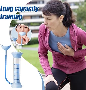 Spirometer Lung Exerciser Training Exercise Device Equipment | Respiratory Trainer with Digital Display for Home Gym Swimming Running Singing Diving Training Workout Sport Fitness Cardio