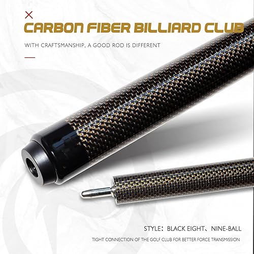 Miniatura 7 de Taco de piscina profesional de fibra de carbono de 58 pulgadas, estructura de 12 con conector de liberación rápida de 3 dientes, punta de cuero de