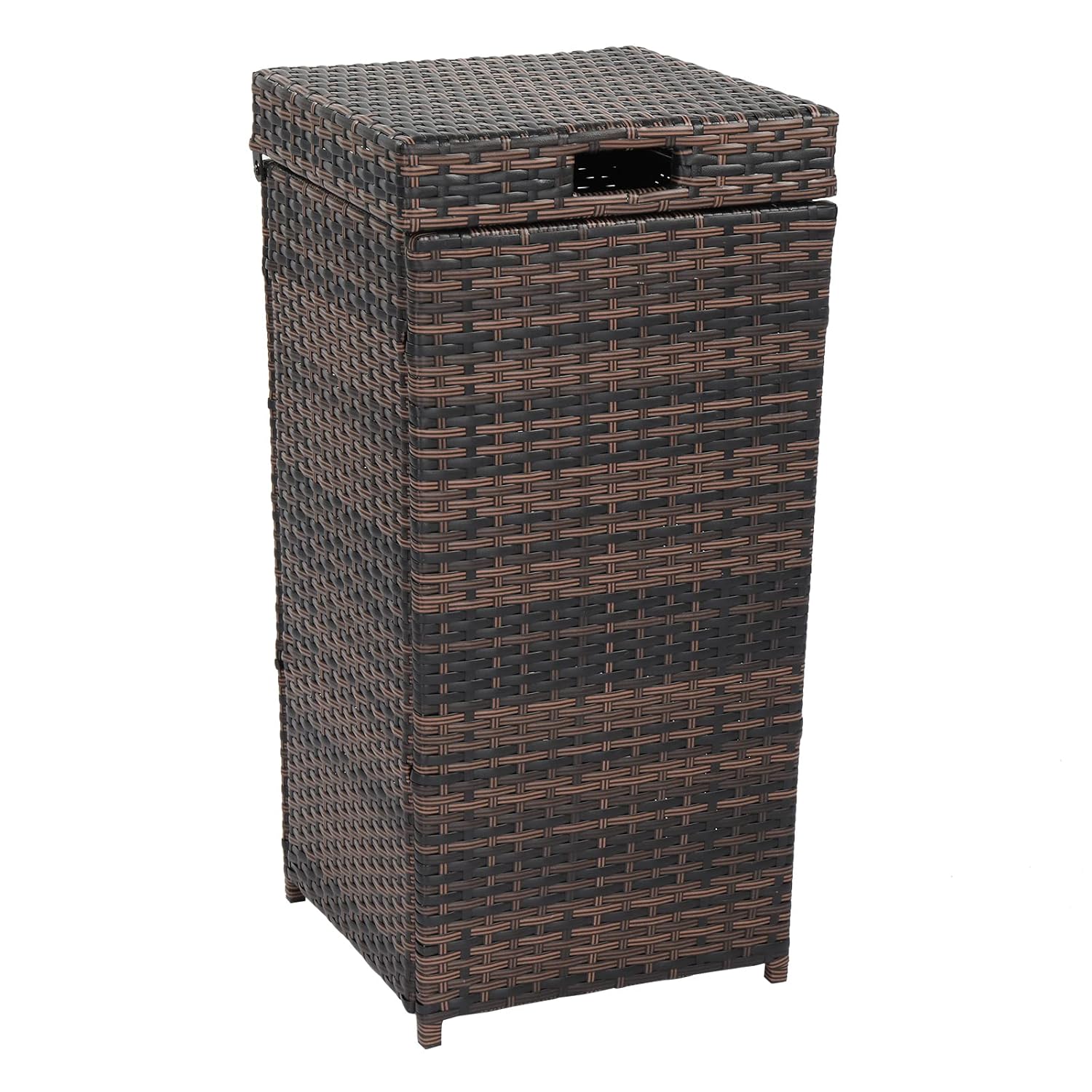 Henf 24Gallon Outdoor Rattan Trash Can Wicker Waste Basket