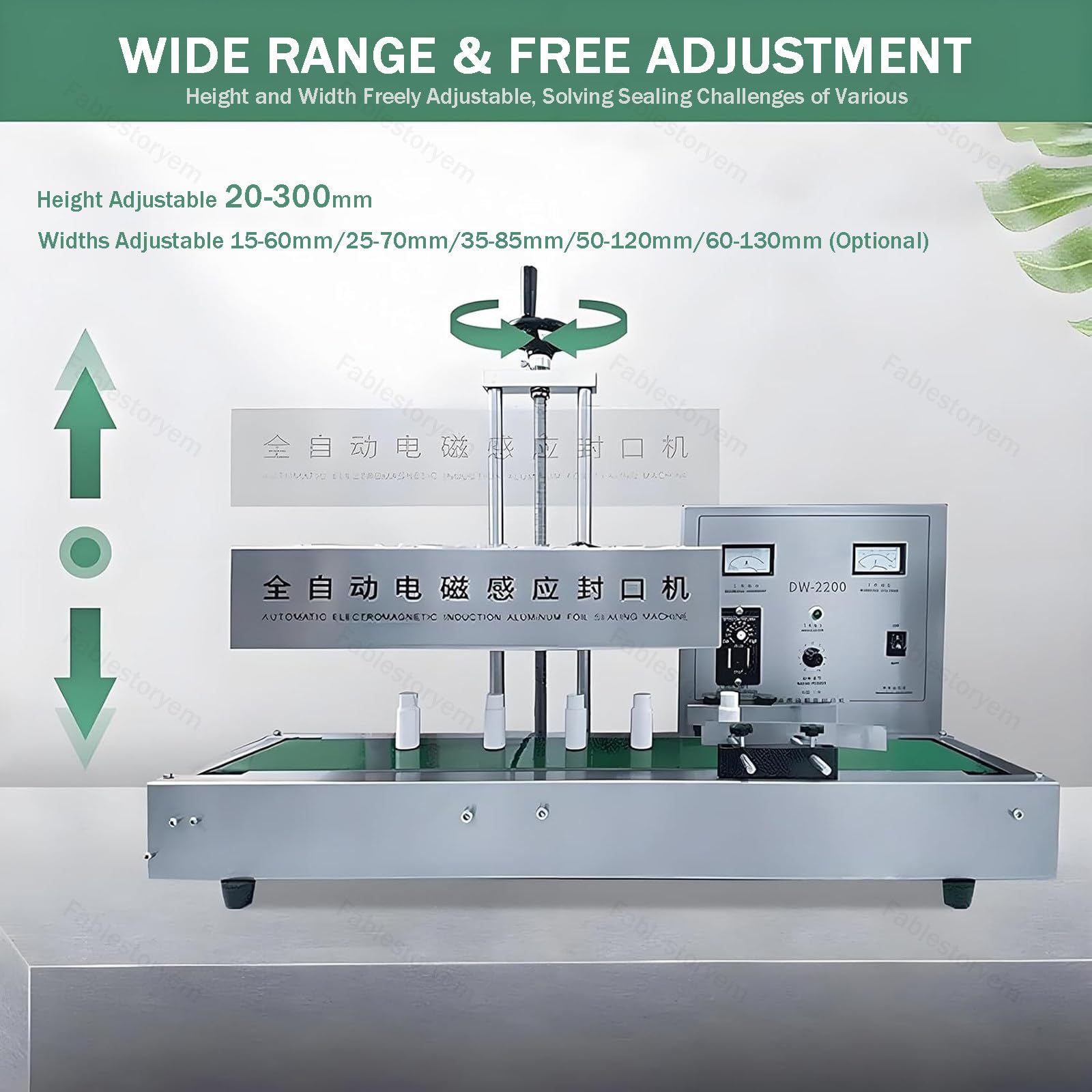 Máquina selladora por inducción, sellado continuo de tapas de papel de aluminio, sellado electromagnético automático para botellas de 20-300 mm de altura, 220 V