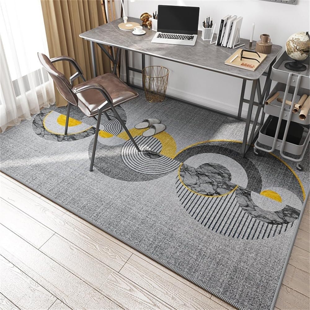 Tapis de protection parquet et bureau demi-lune gris 80x120cm