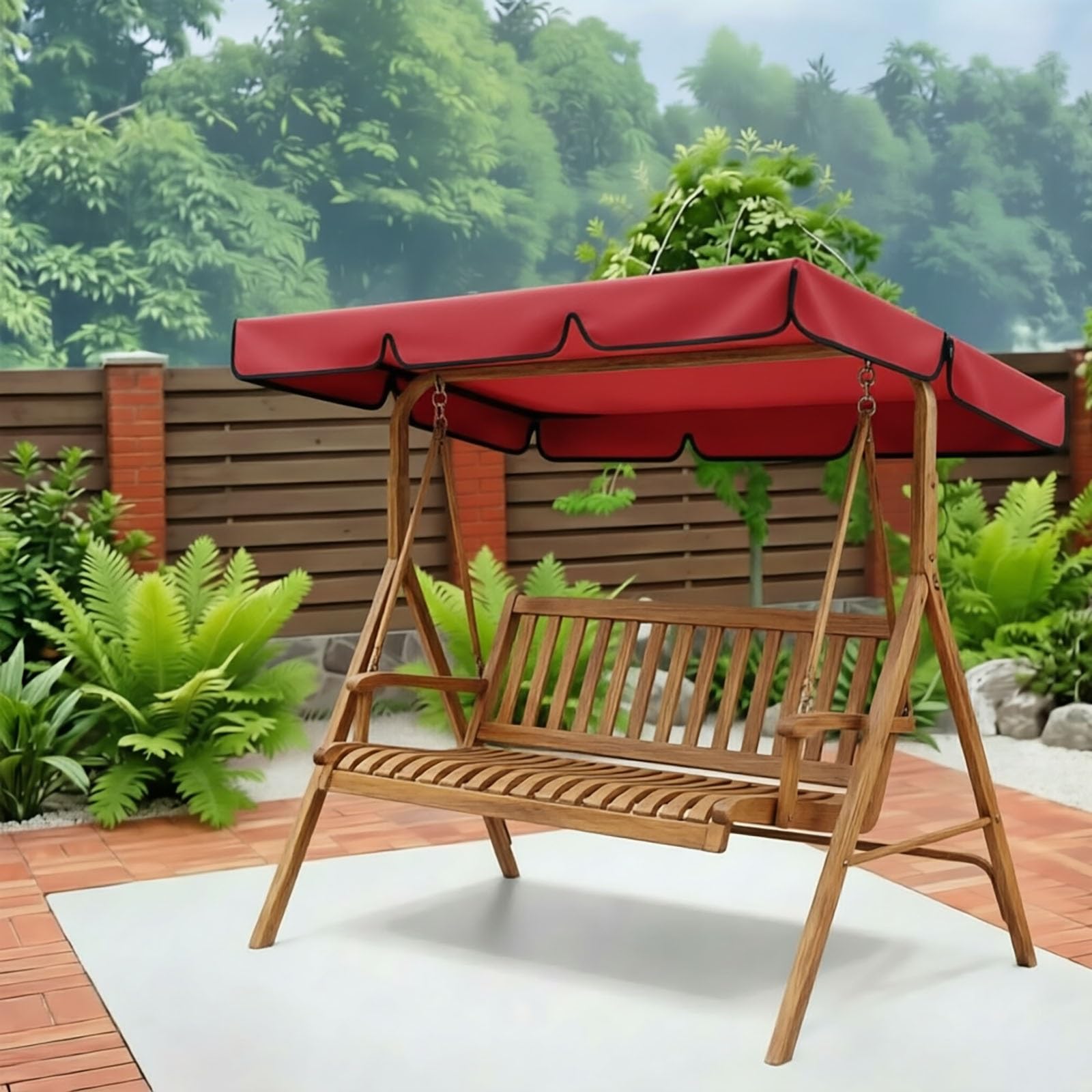 Aenmezen 74.8x47.2in Waterproof Canopy for Swing Top, UV Resistant Canopy, 55.9x47.2in Rip Proof Oxford Fabric Replacement Cover for Garden Hammock Chair Top(Red,55.9x47.2in)