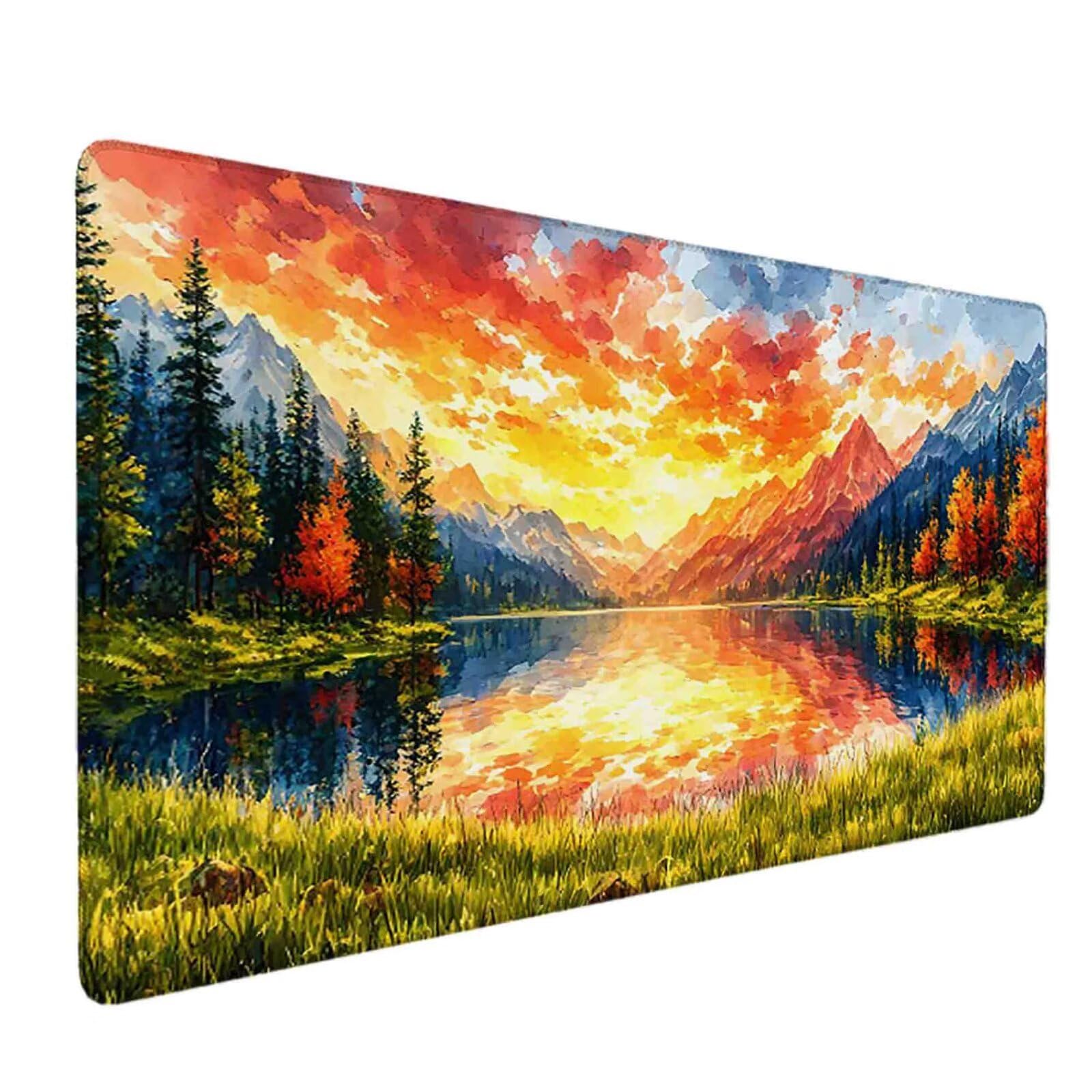 Podkładka pod mysz XXL 1000 x 500 mm żółta podkładka pod mysz krajobrazową podkładka pod mysz antypoślizgowa gumowa podkładka do gier, akcesoria biurowe, podkładka pod mysz o wysokiej precyzji i