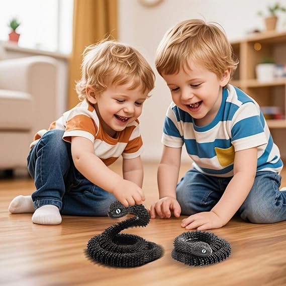 Joycabin 3D Printed Animals, 3D Printed Snake Fidget Toy, Articular Mobility 3D Printed Animal, Fidget Mini Animals Toy Articular Mobility Toys for Adults and Kids Autism/ADHD (60cm - Black)
