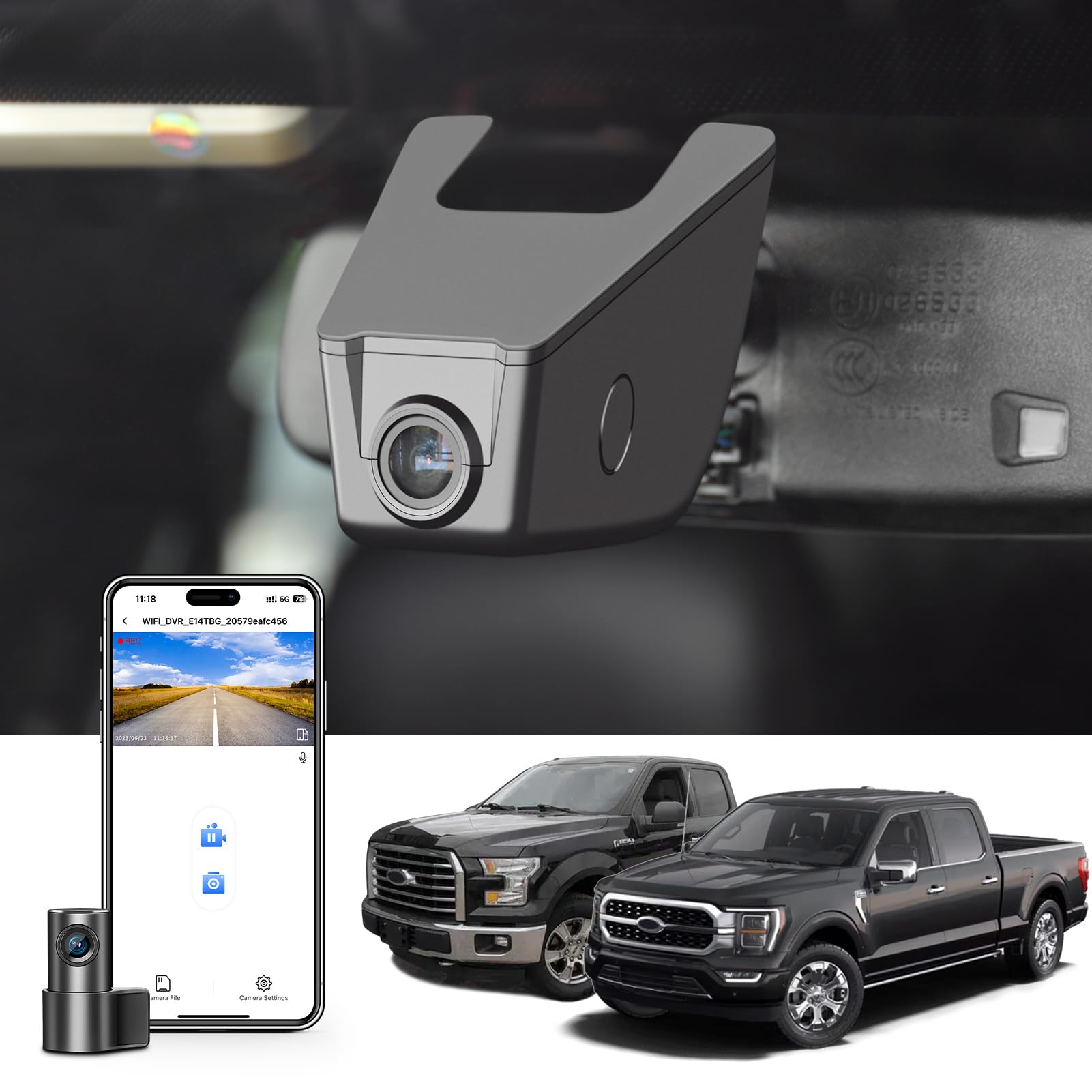 Geartronics Rear Seat Quick Latch Release Strap For Ford F150 F250 F350 2015-2019 - Black
