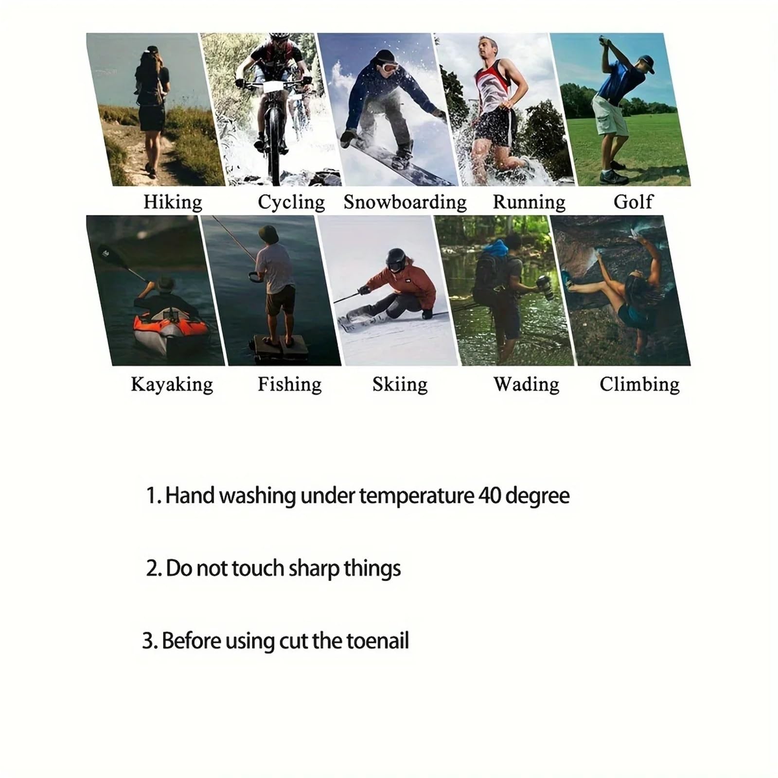 Wasserdichte Socken 2Pairs Waterproof Socks Outdoor Sports Hiking Wading Camping Trekking Winter Skiing Sock Warm Breathable FüR Wie Laufen