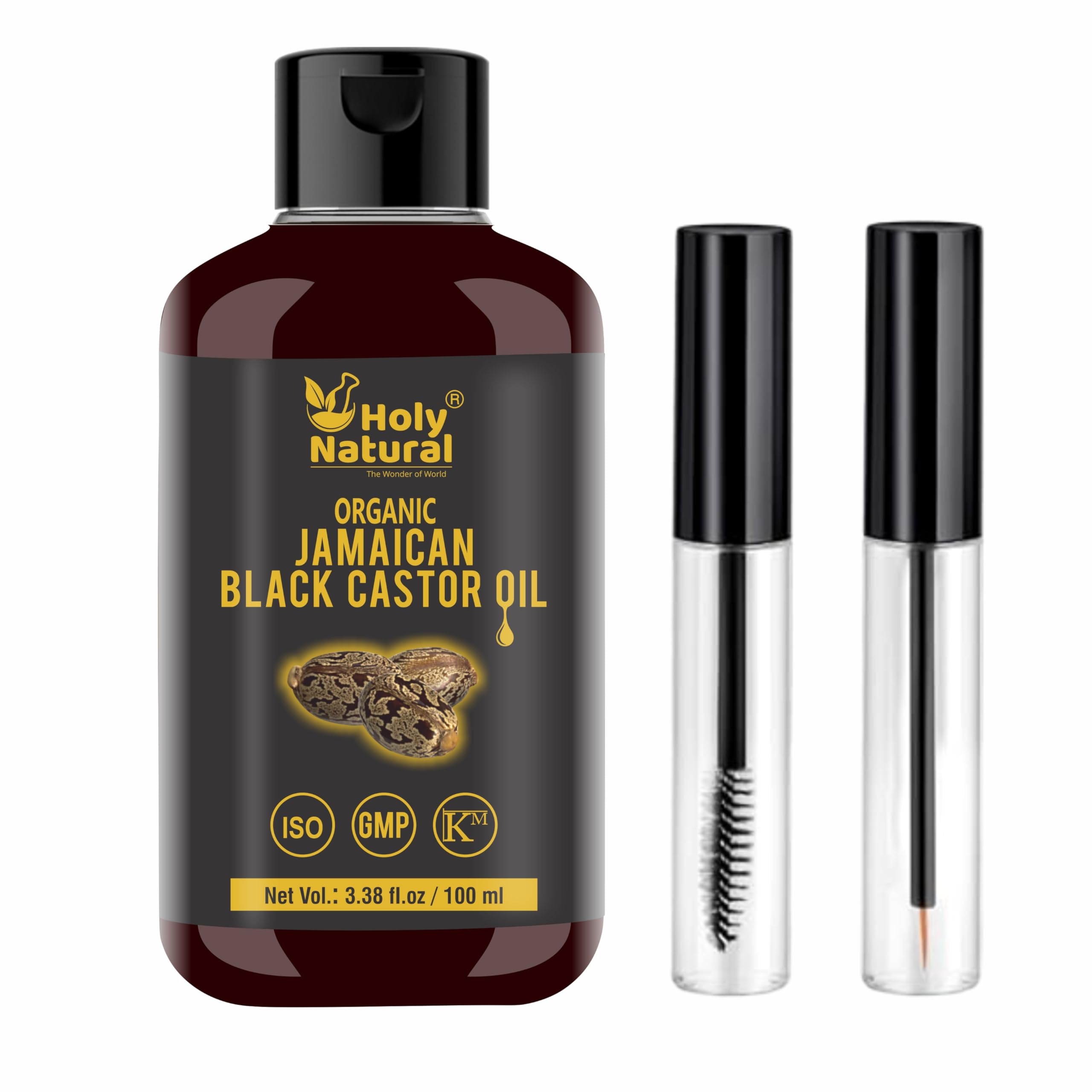 Holy Natural - The Wonder of World organic Jamaican Black Castor Oil for Hair, Eyelash, Eyebrow and Skin | Cold Pressed | 300ml