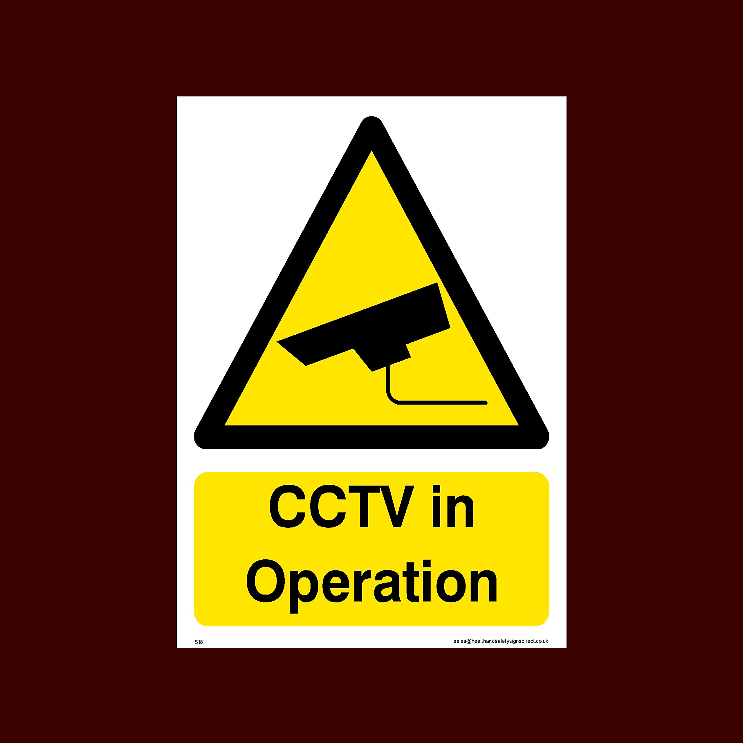 Ussp&S Cctv In Operation Plastic Sign (S18) - Cctv, Security, Warning, Alarmed, Surveillance, Camera, Dogs, Premises