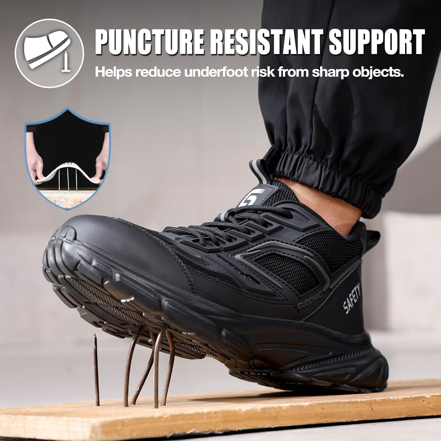 Steel Toe Shoes for Men Lightweight Low Top Work Safety Footwear Comfortable Protection for Warehouse Construction